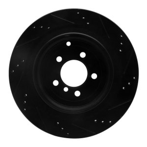 Land Rover Range Rover Brake Rotor (1) - Rear Left - R1 Concepts - Drilled & Slotted - Black - `06-`12